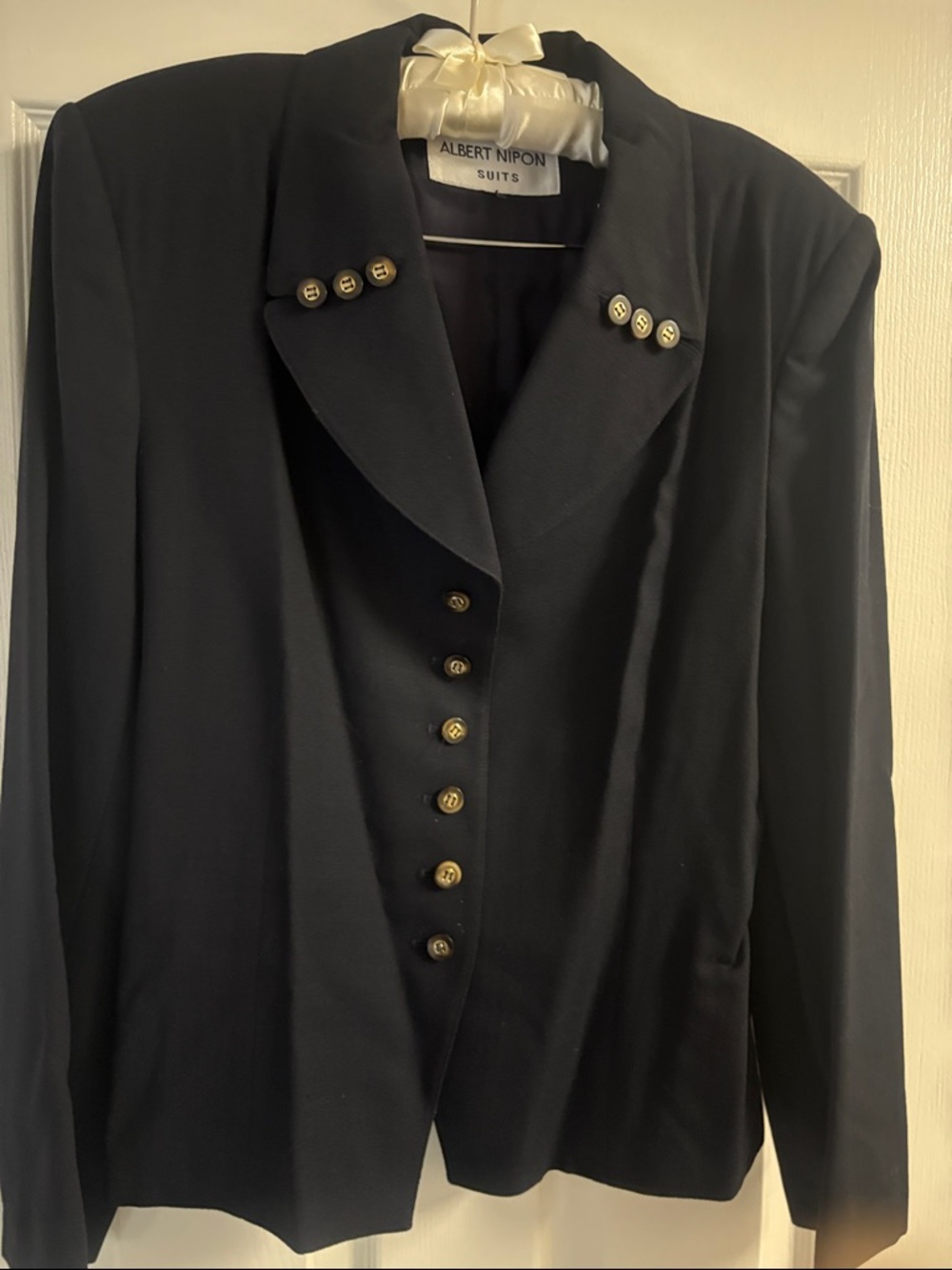 Albert Nipon Navy Blazer with Gold Buttons